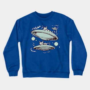 Ufo cats. Space Alien Cats Crewneck Sweatshirt